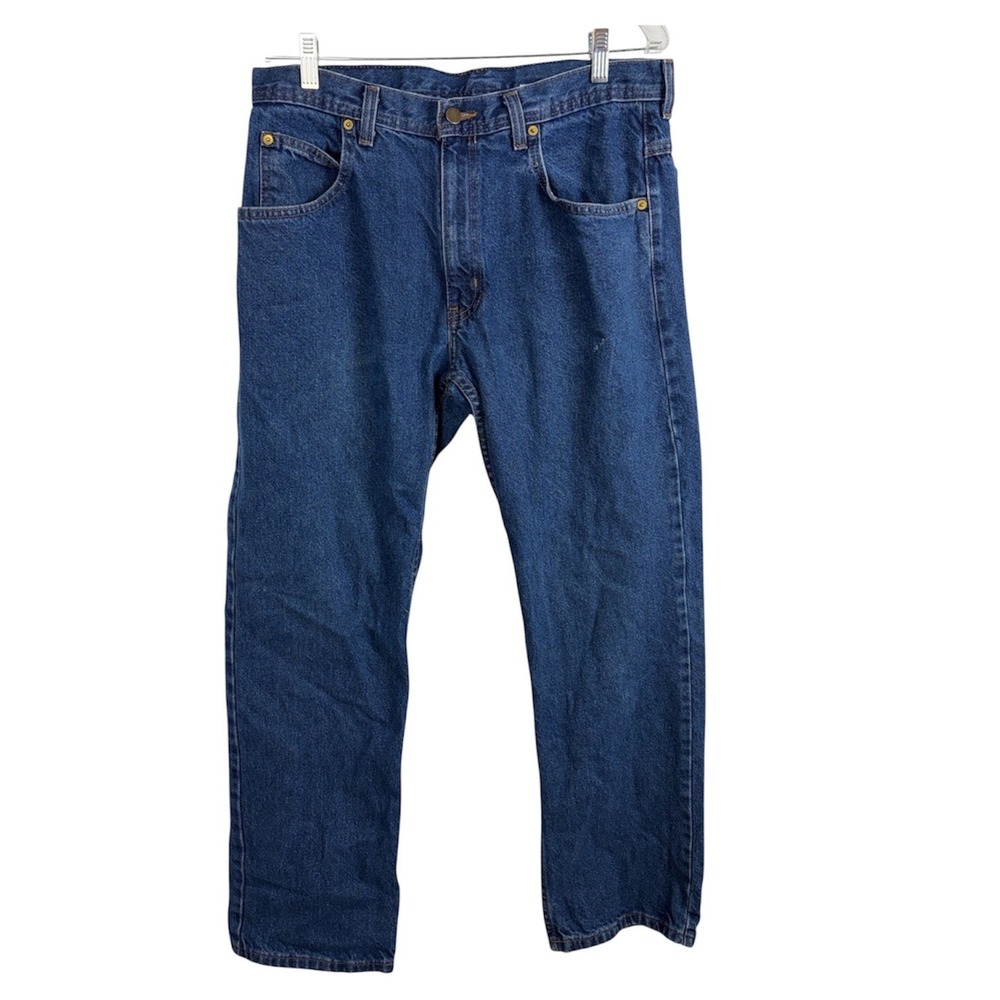 KEY Work Jeans Mens 32x30 Blue Relaxed Straight 100% Cotton Made in Mexico
